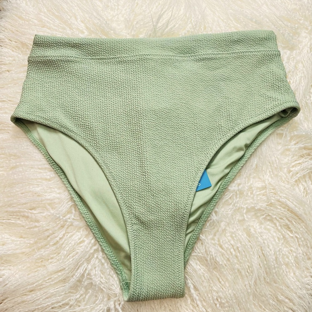 H&M Swimwear Highwaist Brazilian Bathing Suit Bottom Khaki Green NWT